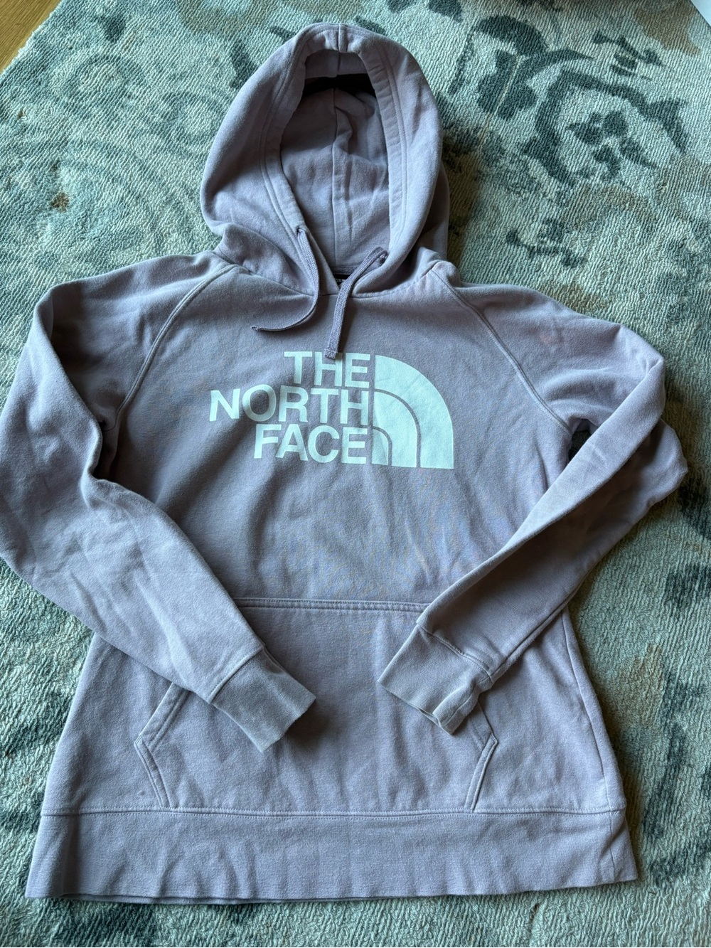 The North Face Dusty Lavender Pullover Hoodie with White Logo